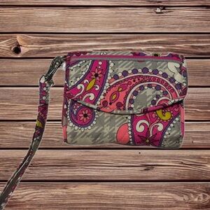 Vera Bradley Paisley Meets Plaid Wristlet